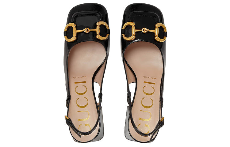 (WMNS) Gucci Mid-heel Slingback With Horsebit 'Black 643892-BNC00-1000