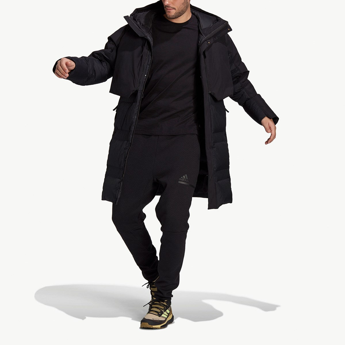adidas x Pharrell MYSHELTER COLD.RDY multi-pocket hooded down jecket 'Black' GV1845