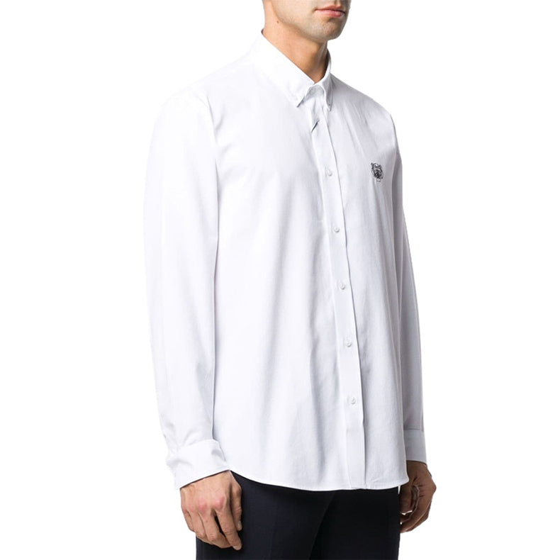 Men's KENZO Tiger Head Small Pattern Shirt White FA55CH4001LB-01