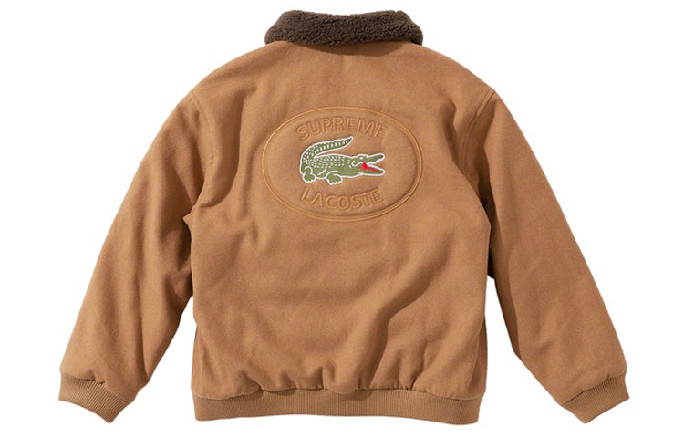 Supreme LACOSTE Wool Bomber Jacket 'Brown' SUP-FW19-533