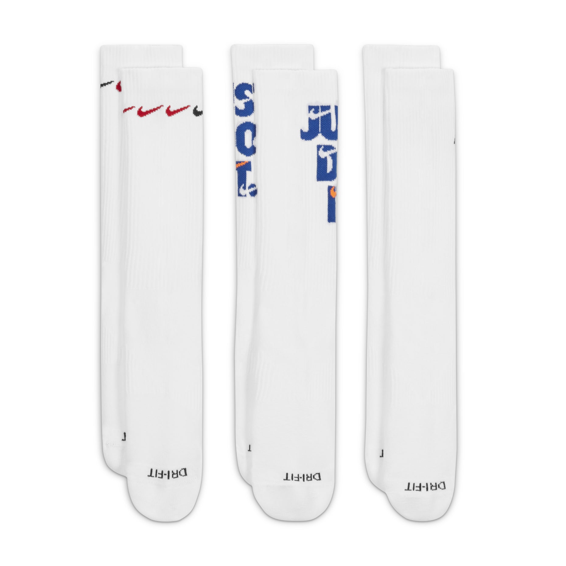 Nike Printing Logo Athleisure Casual Sports Socks 3 Pairs White DH3822-902