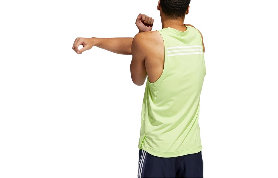 adidas Solid Color Alphabet Logo Printing Vest Green HE6984