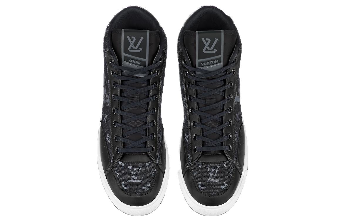 LOUIS VUITTON Charlie Ankle Sneakers 'Black Denim Monogram' 1AARCC