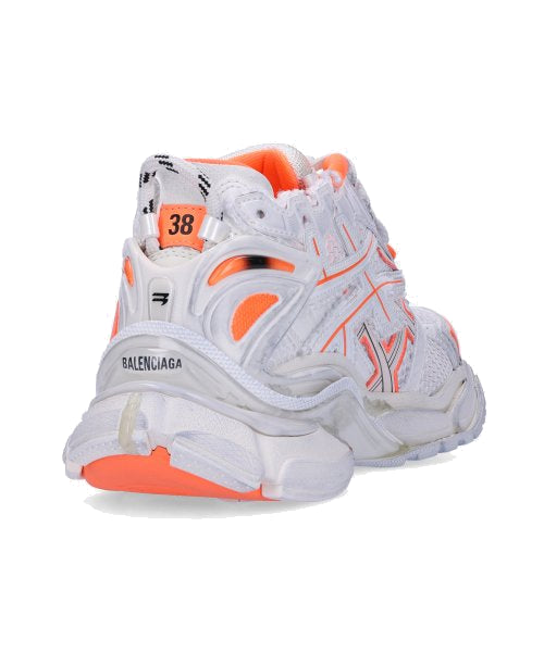 (WMNS) Balenciaga Runner Sneakers 'White Fluo Orange Mesh and Nylon' 677402W3RBM9770