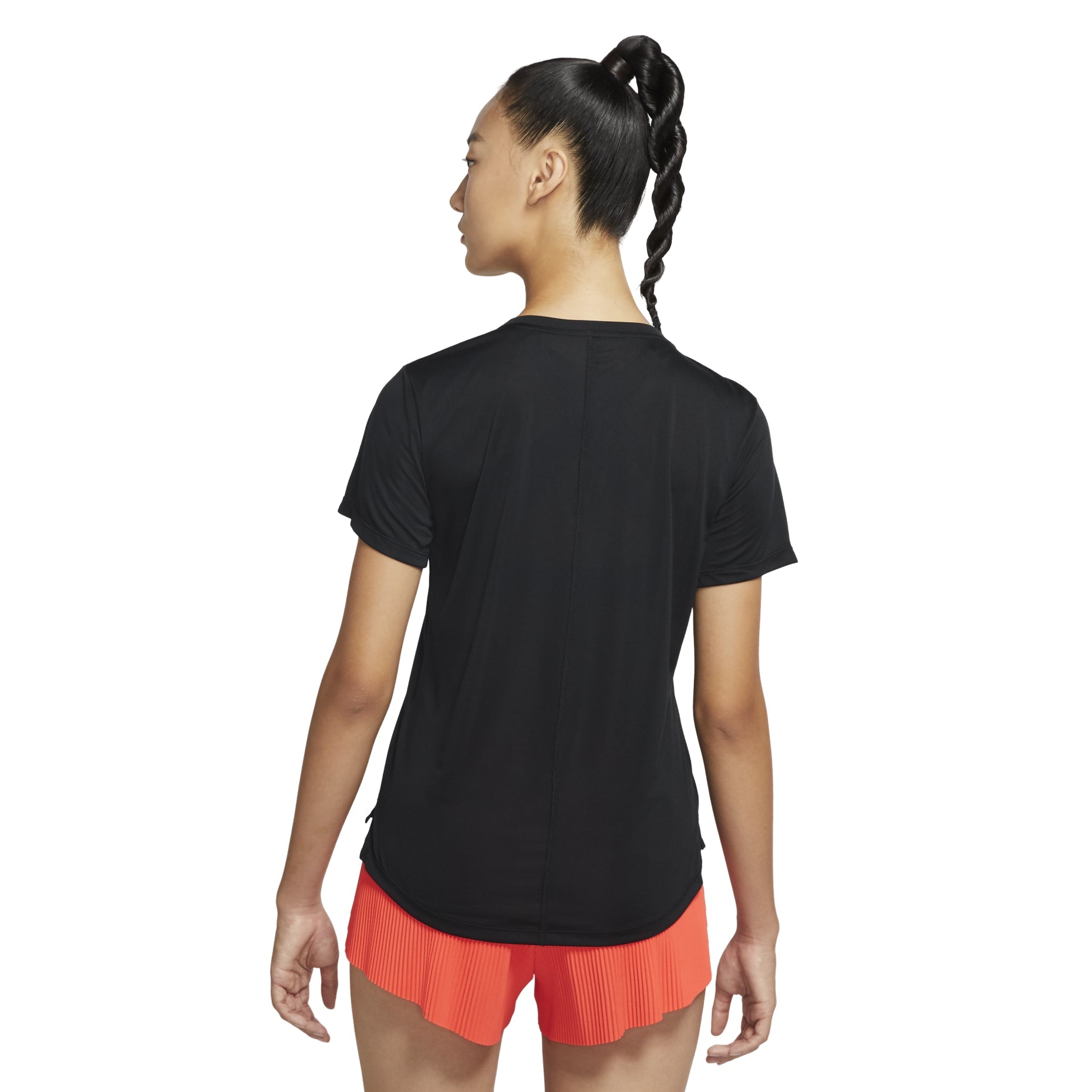 (WMNS) Nike Solid Color Chest Logo Printing Round Neck Short Sleeve Black T-Shirt DD6479-010