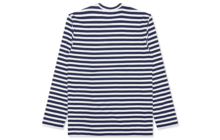 COMME des GARCONS PLAY Stripe Long Sleeves Tee 'Navy Blue White' AZ-T010-051-1