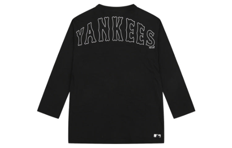 MLB Logo Printing Round Neck Long Sleeves Unisex Black 31TSN1941-50L