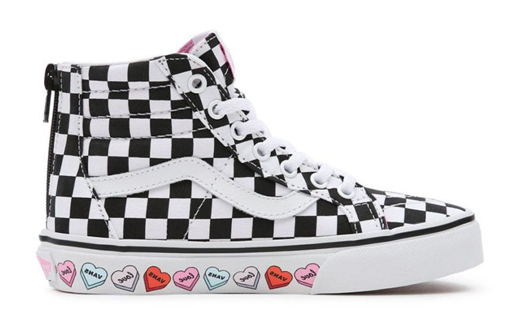 Vans Youth Candy Hearts SK8-HI Zip Mid-Top Sneakers K Black/White VN0A4UI4ABY