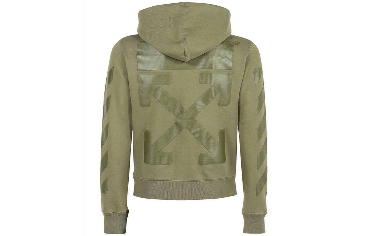 Men's Off-White Logo Printing Pullover Green OMBB034F21FLE004