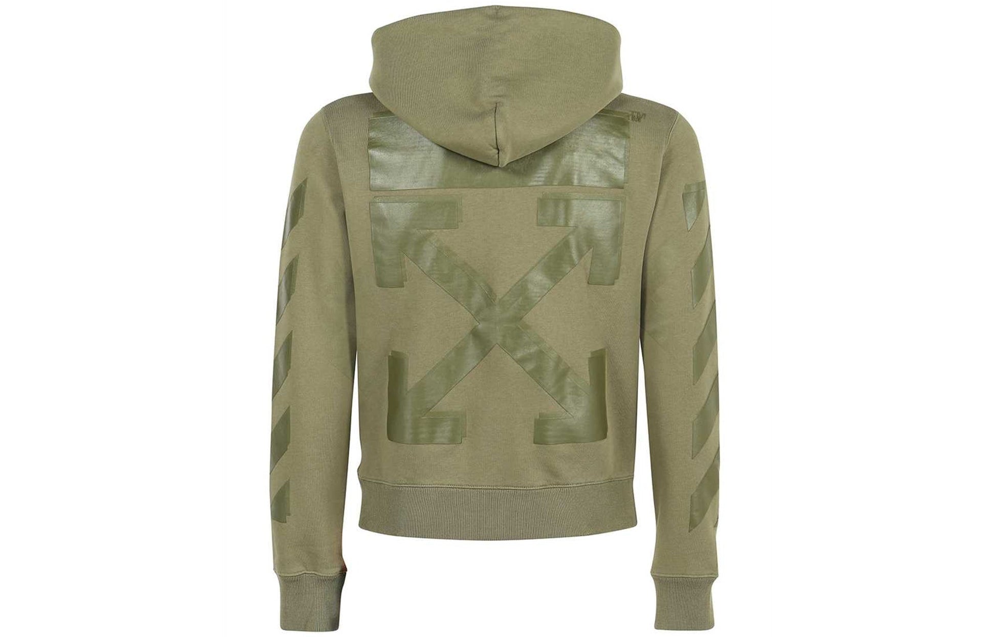Men's Off-White Logo Printing Pullover Green OMBB034F21FLE004