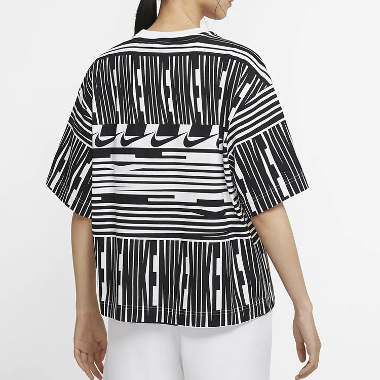 (WMNS) Nike Sportswear Tee Black/White Black-white CW4822-101