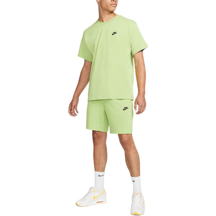 Men's Nike Printing Logo Solid Color Lacing Straight Shorts Green DM6590-332