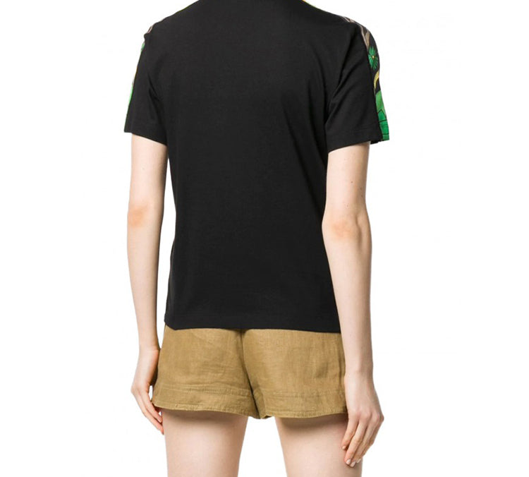 FENDI Multicolor Alphabet Printing Short Sleeve Black FS7285-AC3C-F0GM