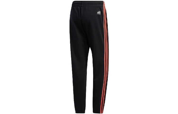 adidas neo logo Printing Casual Loose Bundle Feet Sports Pants Black GP5819