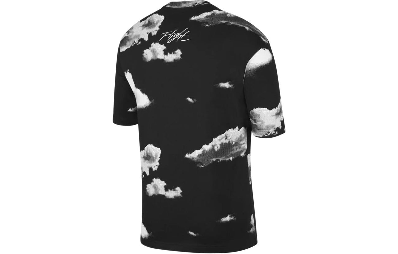 Men's Air Jordan Casual Printing Round Neck Pullover Short Sleeve Black T-Shirt DM1437-010