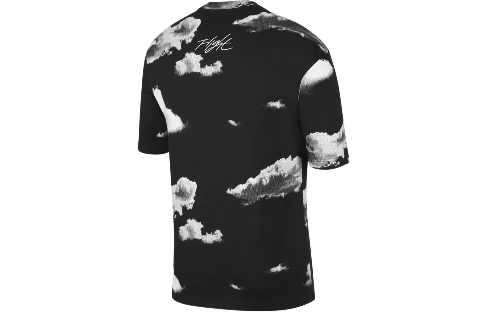 Men's Air Jordan Casual Printing Round Neck Pullover Short Sleeve Black T-Shirt DM1437-010