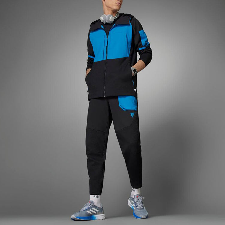 adidas Colorblock Straight Casual Sports Pants Japanese Version Men's Black HG5863