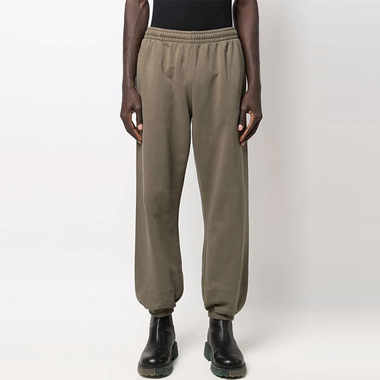 Men's Off-White SS22 Solid Color Loose Casual Long Pants/Trousers Green OMCH029S22FLE0065656