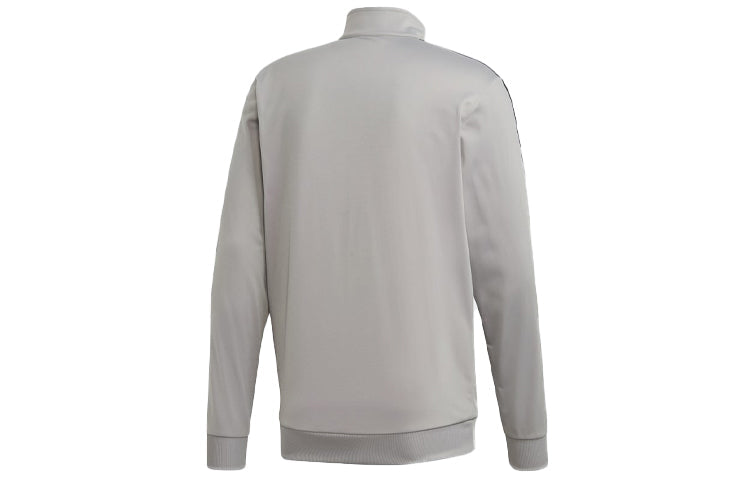 adidas Stand Collar Stripe Windproof Sports Jacket Sports Jacket Gray DU0451