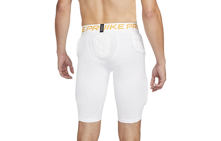 Men's Nike Pro HyperStrong Alphabet Waist Logo Printing Slim Fit Shorts White CW3890-100