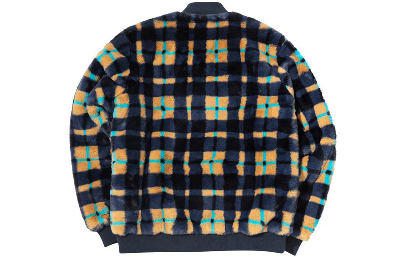 Nike SB Skateboard Dunk High x Concepts Fleece Grid Jacket Men Multi-Color Yellow CK7289-475
