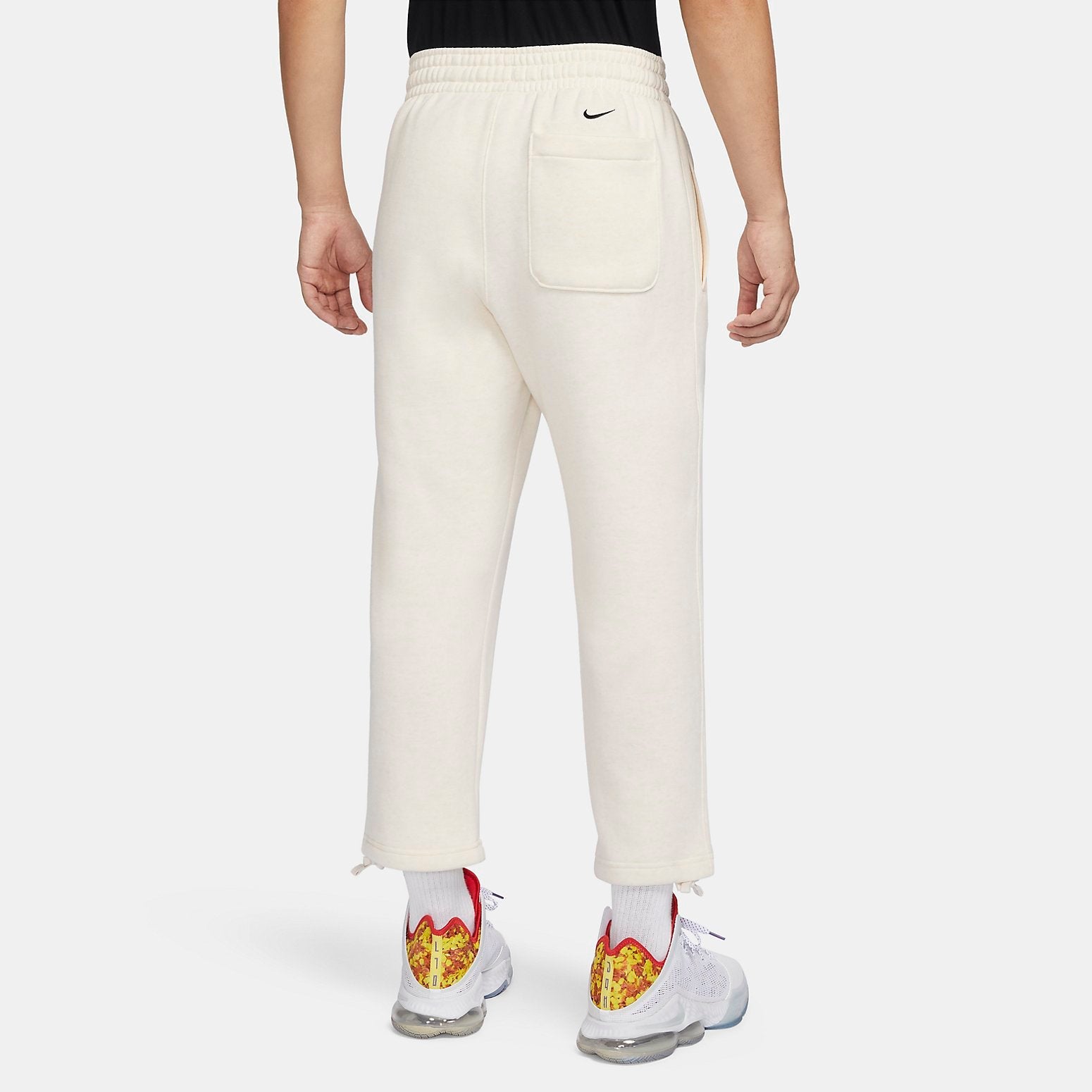 Nike LeBron Open Hem Fleece Trousers 'Beige Heather Black' FB7128-027