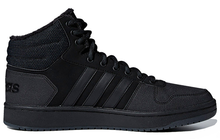 adidas Hoops 2.0 Mid Tumbled Stripes 'Triple Black' B44621