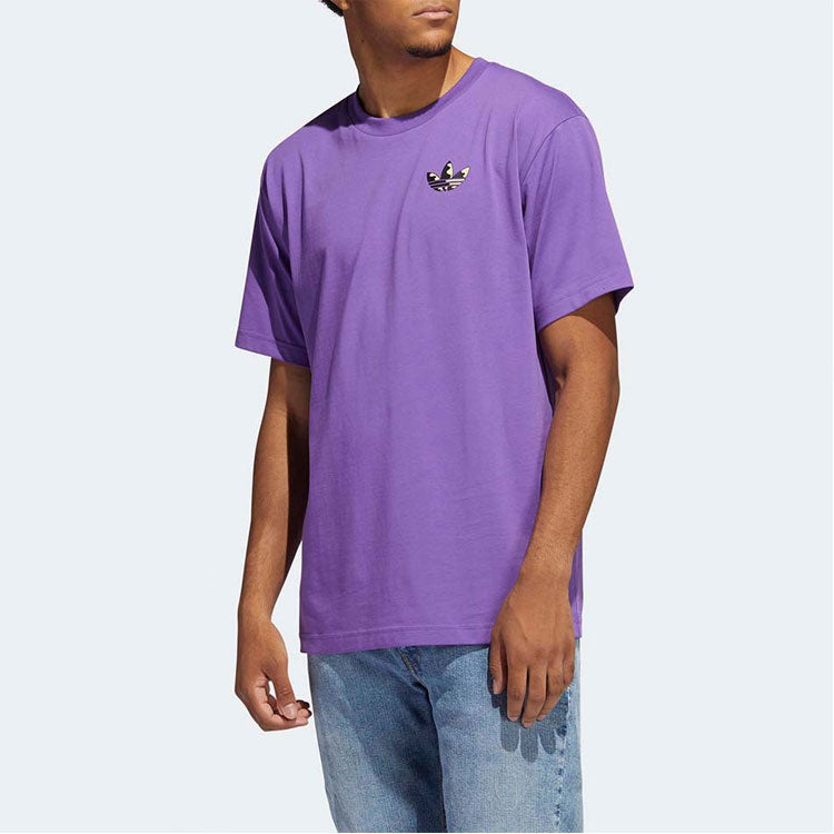 adidas originals Pattern Printing Round Neck Short Sleeve Purple GN3907