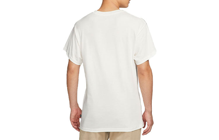 Men's Nike SB Skateboard Solid Color Alphabet Skateboard Casual Round Neck Short Sleeve White DQ1855-133