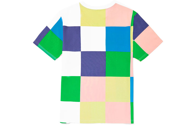 Men's Vans Alphabet Printing Multicolor Plaid Short Sleeve Multi-Color VN0A4P524481