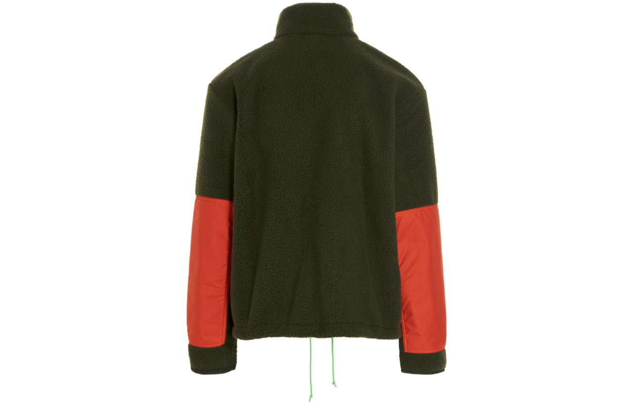 Men's NikeSport Essential Fleece Sleeve Logo Splicing Sports Long Sleeves Jacket Green DD5021-326