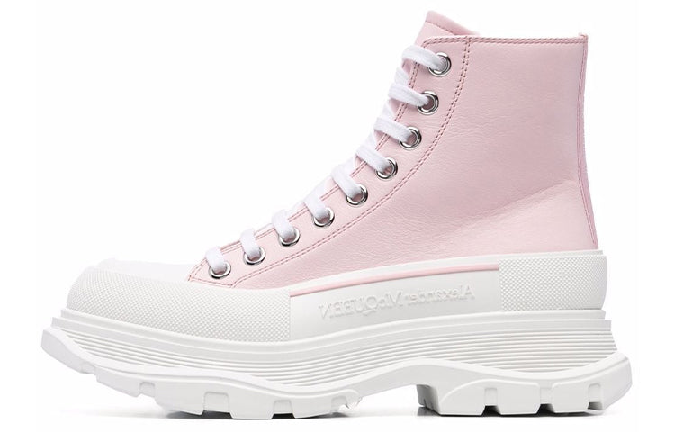 (WMNS) Alexander McQueen Leather Ankle Boots 'Pink White' 633900WHZ625805