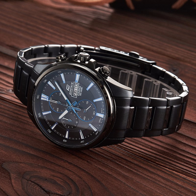 CASIO Waterproof EDIFICE Solar Powered Mens Black Analog EFB-509DC-1A