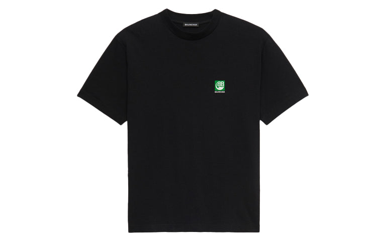 Men's Balenciaga Logo Printing Short Sleeve Black 594579THV631000