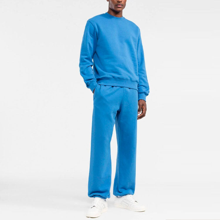 Men's Off-White FW22 Solid Color Stripe Bundle Feet Casual Long Pants/Trousers Blue OMCH029F22FLE0014545