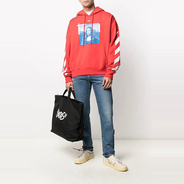 Men's Off-White SS21 Mona Lisa Photo Printing Red OMBB037R21FLE0012501