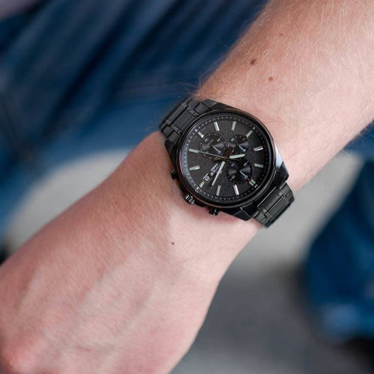 Men's CASIO EDIFICE Series Minimalistic Casual Watch Business Mens Black Analog EFV-610DC-1AV