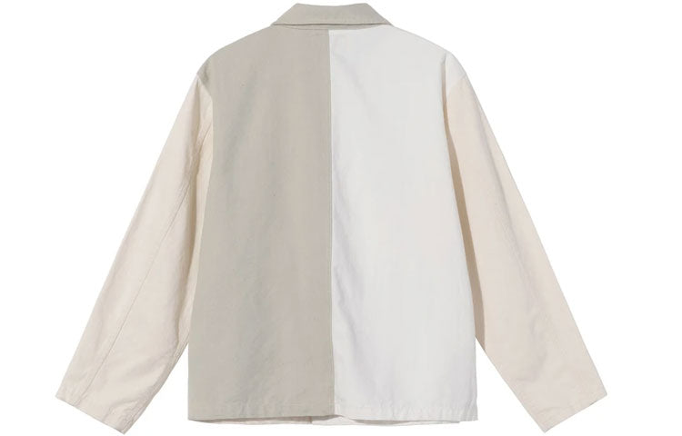 Stussy Panel hore Jacket Loose Splicing Sports Unisex White 115562
