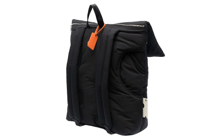 Off-White Polyester Side logo Suture Detail Zipper Pocket Black Backpack OMNB057F21FAB0011010