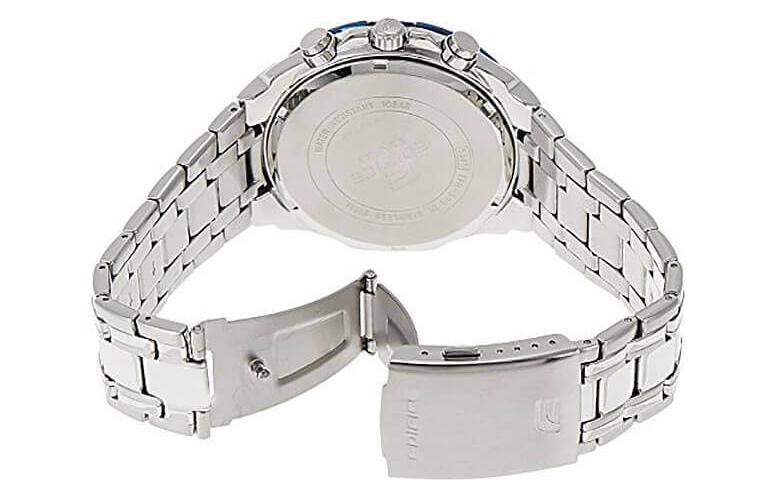 CASIO EDIFICE Waterproof Stainless Steel Strap Mens Black/Blue Analog EFR-539D-1A2