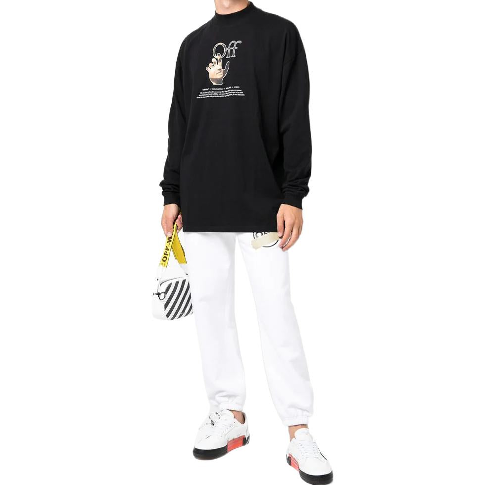 Men's Off-White SS22 Pattern Printing Long Sleeves Version Black OMAB032F21JER0051084