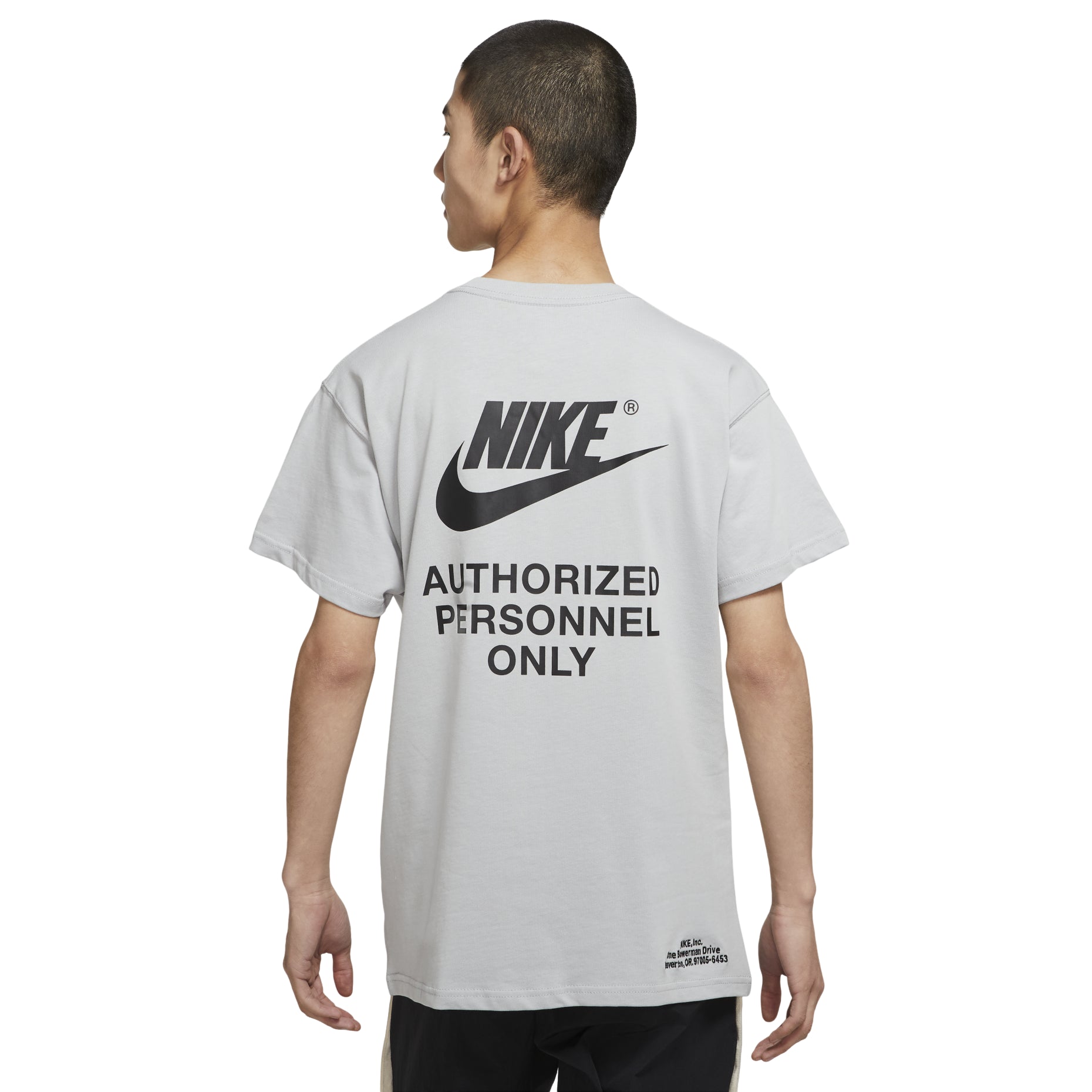 Nike Printing Alphabet Logo Round Neck Cotton Short Sleeve Gray DM6428-077