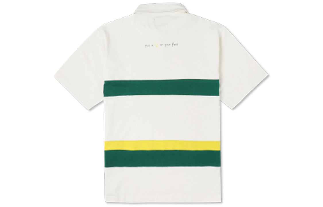 Converse Colorblock Logo Polo Shirt Asia Sizing 'White Green' 10024880-286