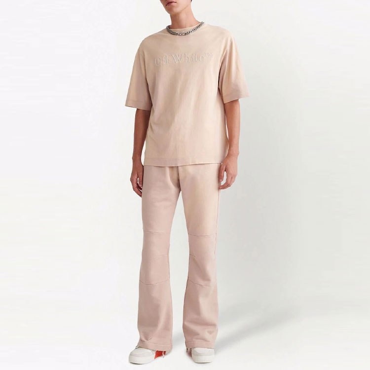 Off-White SS22 Round Neck Short Sleeve Pullover 'Pink' OMAA119S22JER0016262