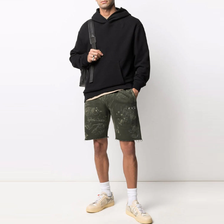 Off-White SS21 Logo Pattern Knee-Length Sports Shorts Version Green OMCI006S21FLE0055701