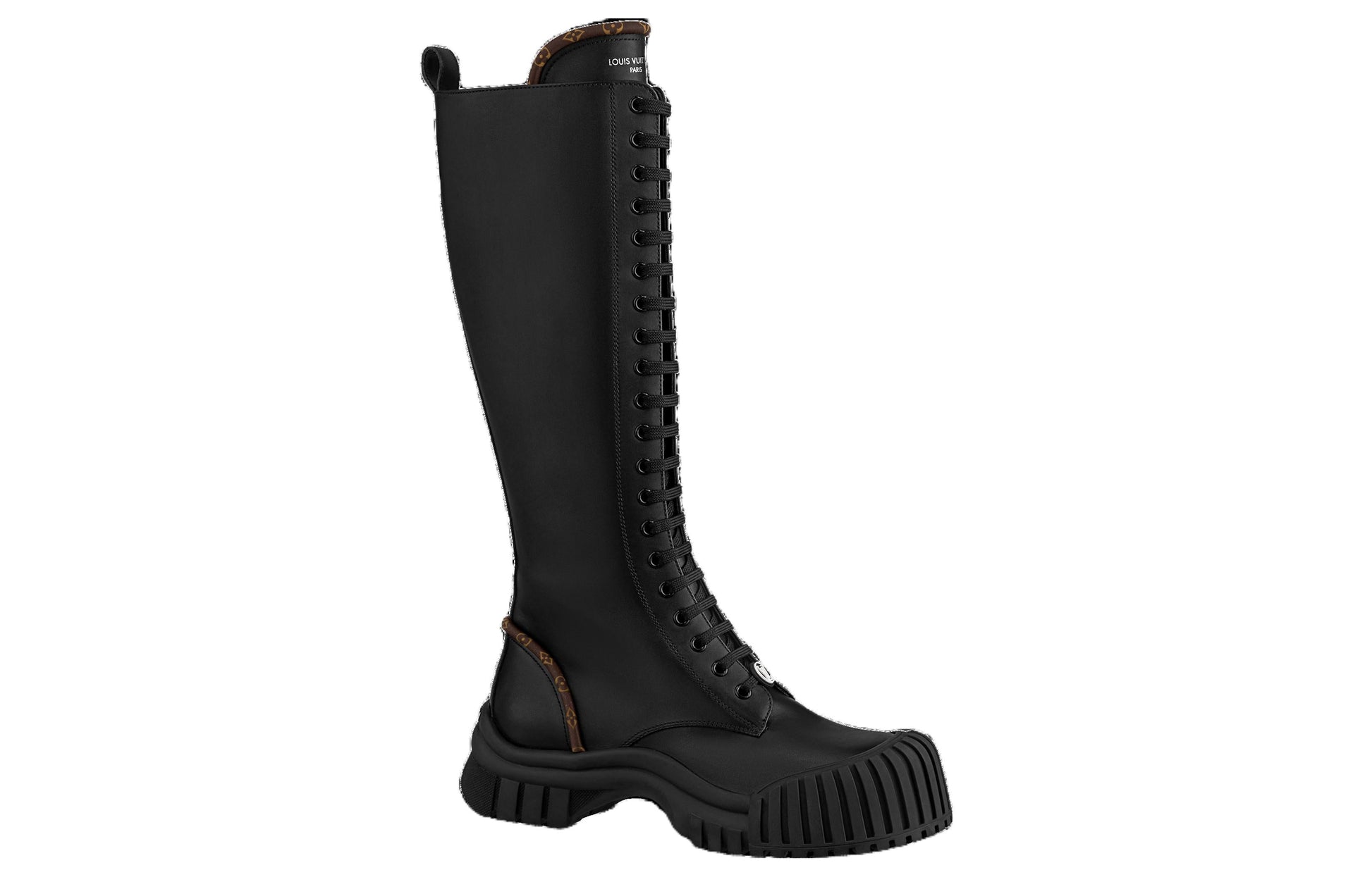 (WMNS) LOUIS VUITTON Ruby Flat Ranger Knee Boots 'Black' 1AB47R