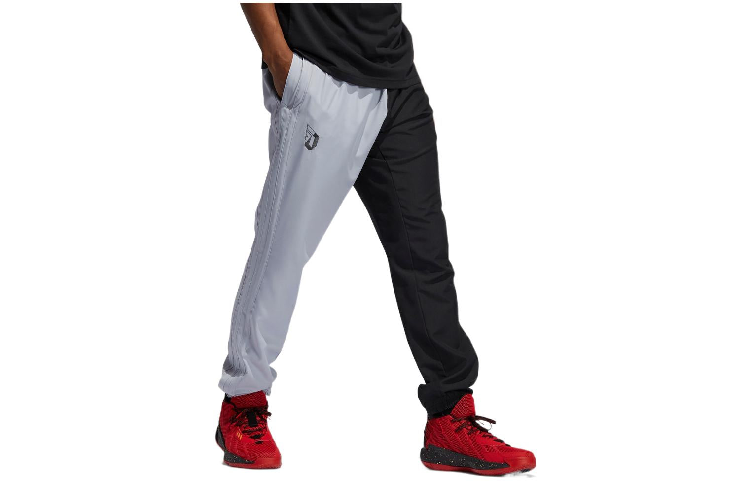 Men's adidas Colorblock Basketball Sports Pants/Trousers/Joggers Gray GL7097
