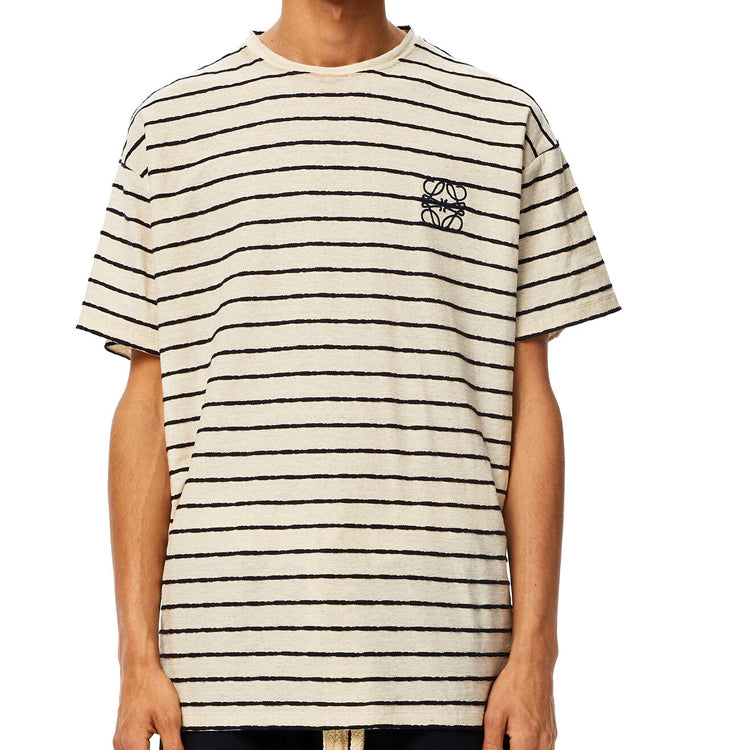 Men's LOEWE Stripe Short Sleeve White H6109650PC-2396