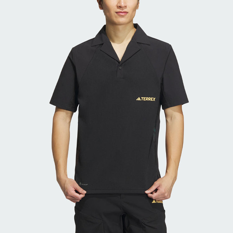 adidas Terrex Short Sleeve Polo Shirt 'Black' IC1971