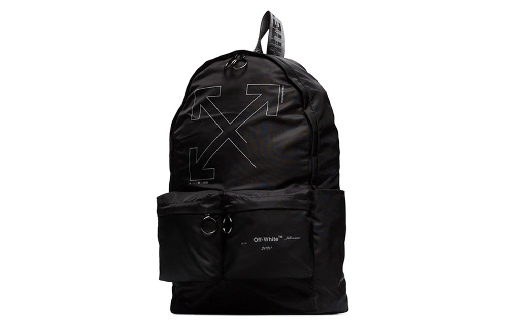 Off-White logo Printing Backpack Black OMNB003E19E480031091